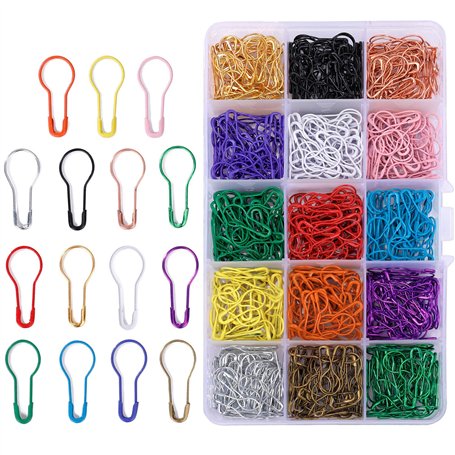 Épingles Ampoules 750 Pièces Métal Marqueurs Tricot Gourdes Pinces de Sécurité avec Boîte de Rangement pour Vêtements et Fabrica