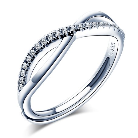 Unendlich U Bague ajustable en Argent 925 pour femme