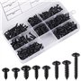 340 Pcs Vis Autoforeuse Noir Traverse 8 Tailles Différentes avec Boîte D'Assortiment Vis Autoforeuse Métal Noir pour Meubles Voi