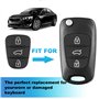 KEMIN Lot de 2 Coque de Clé 3 Boutons Télécommande Porte-clés Boutons Tampons en Caoutchouc Claviers pour Voiture Comaptible pou