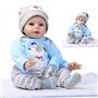 ZIYIUI Poupée Reborn 22 Pouces 55cm Réaliste Bebe Reborn Garçon Silicone Vinyl Handmade Mignonne bébé Nouveau-né bébé Jouets Cad