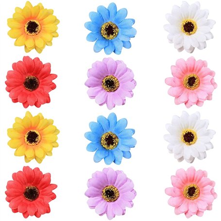 Nifocc Lot de 12 barrettes à cheveux en forme de fleur multicolores - Motif tournesol - Pour femmes et filles - Décoration de ma