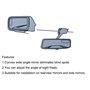 meioro 360° Tourner Miroir de Point Aveugle,Adjustabe Grand Angle Retroviseur HD Verre Convex Side View Mirror for Car