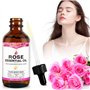 Huile Essentielle Rose 60 ml, Sérum Rose avec Serum Vitamine C pour Hydrate et Anti-âge pour les Visage Soin Anti-âge, Peau, Nat