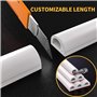 Zephyra 3 m Goulotte Passe-Câble Blanc Autocollante – Goulotte Demi-Ronde Flexible pour Mur, Sol, Plinthe, Cache Câble TV et Éle