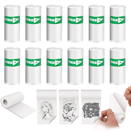 HOMIKLSA 12 Rouleaux Papier Thermique pour Enfants - Papier sans Encre