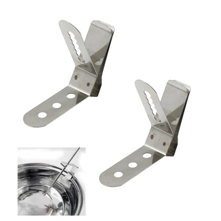 Sonde Température Support Thermomètre Pince - Clip Accessoire en Acier Inoxydable avec 3 Trous Fixe Mesurer Passe au Lave Vaisse