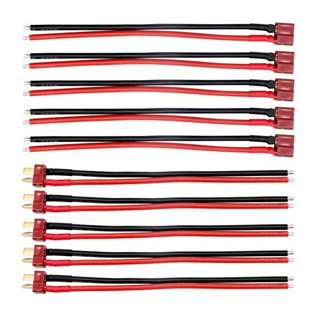 RUIZHI 5 Paires Deans Style T Plug Mâle Femelle Connecteur avec Fil de Silicone 14AWG T Plug Connector pour Câble de Batterie RC