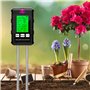 Testeur de Sol 6 en 1 Hygrometre Plante avec pH Humidité Fertilité du Sol Lumière du Soleil Détection de Température Testeur Hum