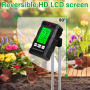 Testeur de Sol 6 en 1 Hygrometre Plante avec pH Humidité Fertilité du Sol Lumière du Soleil Détection de Température Testeur Hum
