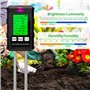 Testeur de Sol 6 en 1 Hygrometre Plante avec pH Humidité Fertilité du Sol Lumière du Soleil Détection de Température Testeur Hum
