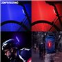 Feu Arriere Velo Puissante 110 Lumen - Eclairage Velo 5 Modes Rouge/Bleu, Rechargeable USB-C, Supports à Dégagement Rapide pour 