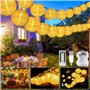 Guirlande lumineuse LED d'extérieur - 20 8 modes - Lampion LED - Alimentation par USB / piles et IP65 - Étanche - Avec minuterie