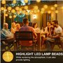 Guirlande lumineuse LED d'extérieur - 20 8 modes - Lampion LED - Alimentation par USB / piles et IP65 - Étanche - Avec minuterie