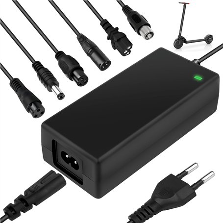 Chargeur Hoverboard Trotinette: 42V 2A Chargeur Trotinette Electrique avec 6 connecteurs pour Scooter électrique