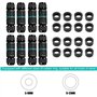 Vivibel Lot de 8 Connecteur électrique etanche IP68 - Connecteur étanche à 3 broches pour câble de Ø5-12 mm de diamètre, Boîte d