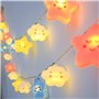 Guirlande lumineuse à LED - 300 cm - 20 LED - Blanc chaud - Nuages - Veilleuse féerique - Petites étoiles - Pour décoration de c