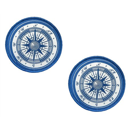 Lot de 2 écussons tactiques amusants avec boussole bleue