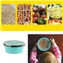 1200ml Bol Pliable Camping, Boîte à Lunch Pliante en Silicone Rond Rétractable Récipients Alimentaires Déjeuner Bento Box Stocka