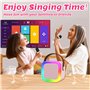 Chennyfun Machine Karaoké pour Enfants avec 2 Microphones,Haut-parleur Bluetooth Sans Fil avec Effets de Changement de Voix & lu