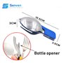 Senven 4 en 1 vaisselle de camping matériel de camping mis en acier inoxydable fourchette cuillère ensemble ouvre-bouteille camp