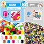 PITMT 10mm Perles à Repasser Grosse, 1200 PCS XL Perle a Repasser 10 Couleurs avec Plaque Perle a Repasser, 10 Motifs 3 Papiers
