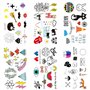 Lot de 30 feuilles de tatouages temporaires colorés pour filles et garçons, animaux mignons, étoiles, faux tatouages imperméable