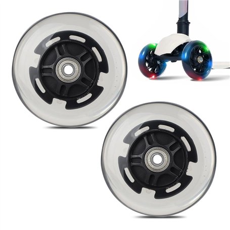 mizikuu 2 Pièces Roues de Trottinette Lumineuses