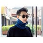 E-Soul Tuyau de cou d'hiver pour homme - Cache-cou pour homme - Écharpe en polaire - Masque de guêtres - Coupe-vent, Bleu/rose,