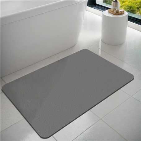 Druuzyl Tapis de Bain 40x60cm Gris - Tapis Salle de Bain en Diatomite Ultra Absorbant