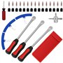 Druuzyl Kit Professionnel 3 Pièces pour Démonte Pneus - Levier et Cuillères en Acier pour Moto/Voiture/Vélo