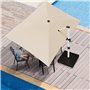 Canopée Monocouche Parasol de Jardin Extérieur en Aluminium Inclinable Toile Protect