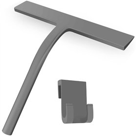 Lunriwis Raclette de Douche en Silicone avec Crochet Mural sans perçage - Raclette de Douche pour Portes de Douche