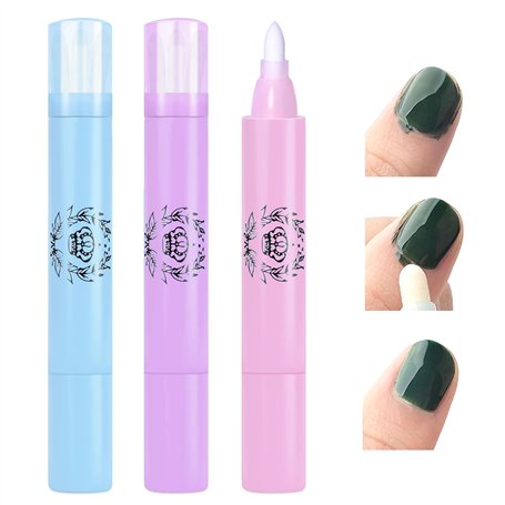 Stylos Correcteurs de Vernis à Ongles (x3) avec 9 Pointes de Rechange Outil de Manucure pour Effacer les Bavures de Vernis