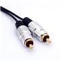 OpenII Adaptateur RCA Y 25 cm 1 RCA femelle vers 2 RCA mâles câble répartiteur pour amplificateur audio caisson de basses