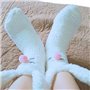Cisixin Chaussettes Antidérapantes, Chaussettes de Dessin Animé Mignon en Lapin, Epaissi Chaud Chaussettes pour Femme