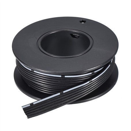 sourcing map 24AWG Silicone Ruban Câble 6Broche 24 Jauge Plat Câble Souple Silicone Fil 1.5m/5ft Noir Toronné Étain Cuivre Fil