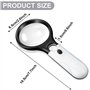 Loupe de Lecture,10X 30X Loupe Eclairante avec 3 LED,Loupe à Main à Double Lentille, Adaptée Aux Personnes âgées et Aux Enfants