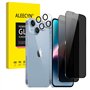 ALEECYN [2+2 Pièces] 2Pcs Verre Trempé Anti-espion pour iPhone 14 Plus et 2Pcs Caméra Arrière Protecteur