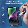 ALEECYN [2+2 Pièces] 2Pcs Verre Trempé Anti-espion pour iPhone 14 Plus et 2Pcs Caméra Arrière Protecteur, Protection D'écran Ant