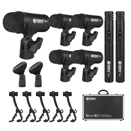 D Debra DK7 Pro Kit de 7 Microphones filaires pour Batterie de Performance et d'enregistrement avec micros