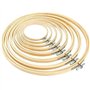 TOKERD 8 Tailles Cercle à Broder Bambou Anneau de Broderie Bois Réglable Cerceaux de Broderie Rond Cross Stitch Hoop Set Cercle