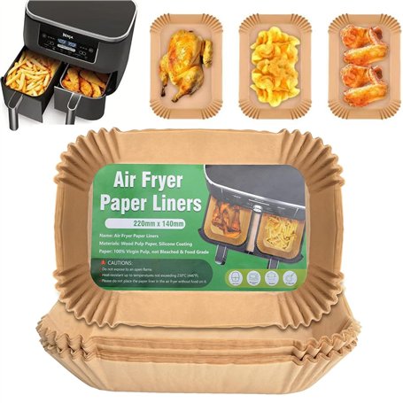 PALUDO 120 Pièces Papier Cuisson Air Fryer Rectangulair