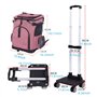 Sac à Dos pour Chat avec Roues Sac de Transport pour Chiot avec Filet Respirant et Ventilateur Cages pour Animaux Pliables sur C