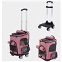 Sac à Dos pour Chat avec Roues Sac de Transport pour Chiot avec Filet Respirant et Ventilateur Cages pour Animaux Pliables sur C