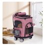 Sac à Dos pour Chat avec Roues Sac de Transport pour Chiot avec Filet Respirant et Ventilateur Cages pour Animaux Pliables sur C