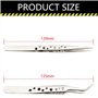 Lot de 2 pinces à épiler droites et incurvées pour extensions de cils individuelles 3D 5D