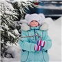 Enfants Mitaine d'hiver Chauds, Bebe Gants Rayures Coloré Tricotés Extensibles Magiques Moufle pour Fille Garçons Unisex, Enfant