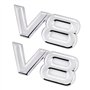 Lot de 2 emblèmes V8 en métal 3D pour affichage du moteur V8 (argenté)