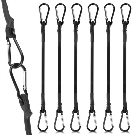 6X Tendeurs Elastique avec Mousqueton 30CM Corde Elastique avec Crochets Attache Bache Tendeur Voile Ombrage 100% Latex